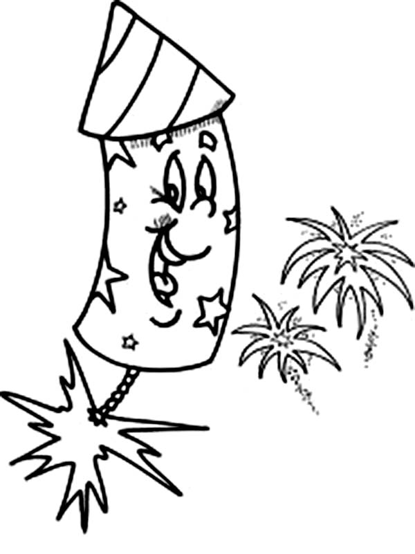 600x801 Laughing Fireworks Coloring Page