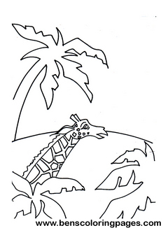 240x336 The Oasis Giraffe Coloring Page