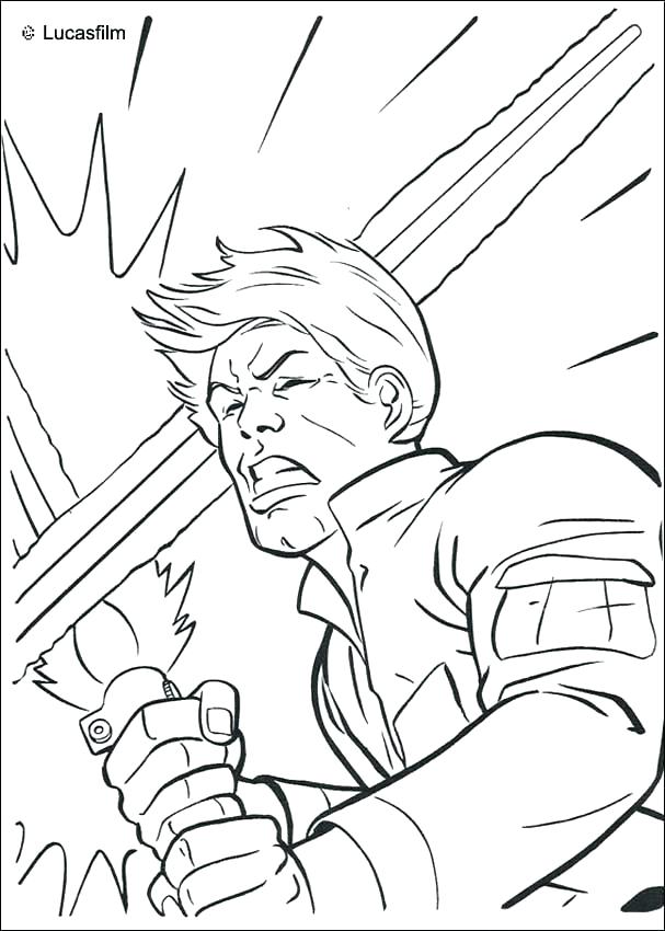 607x850 Obi Wan Star Coloring Pages The Fight Star Wars Anakin Skywalker