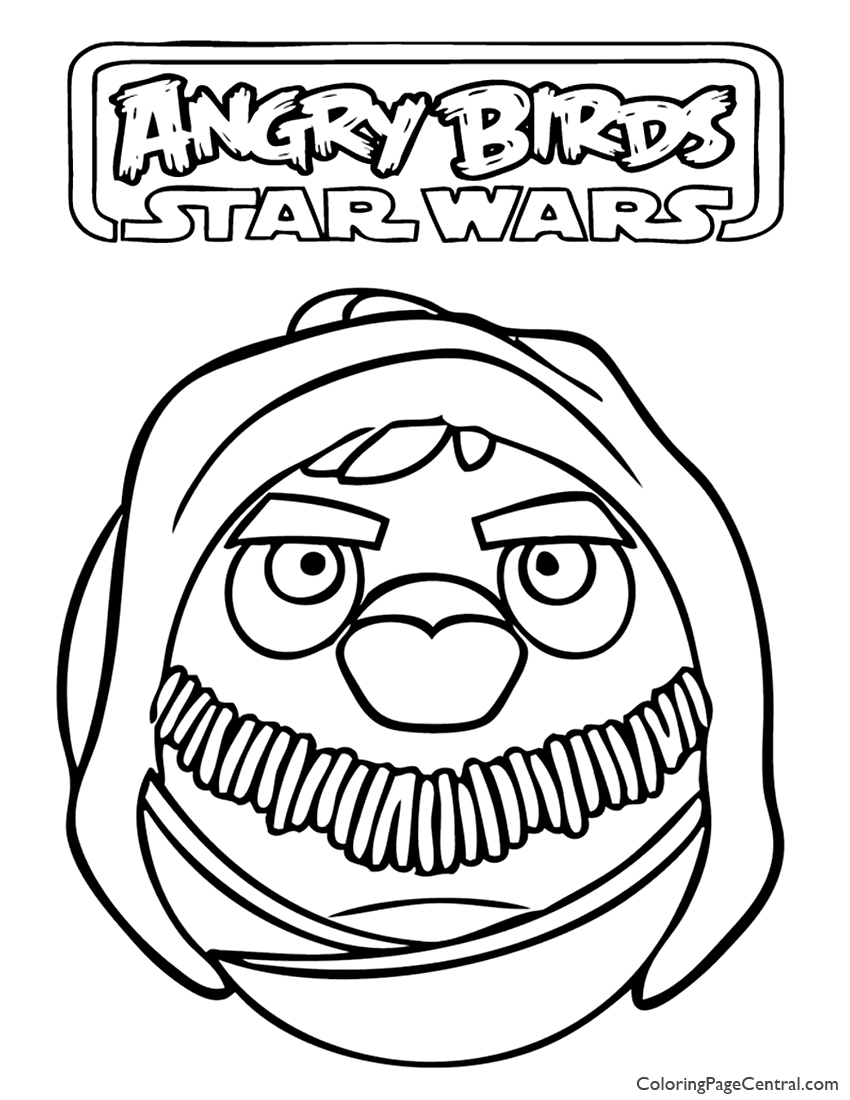 850x1100 Angry Birds Star Wars Obi Wan Kenobi Coloring Page Coloring