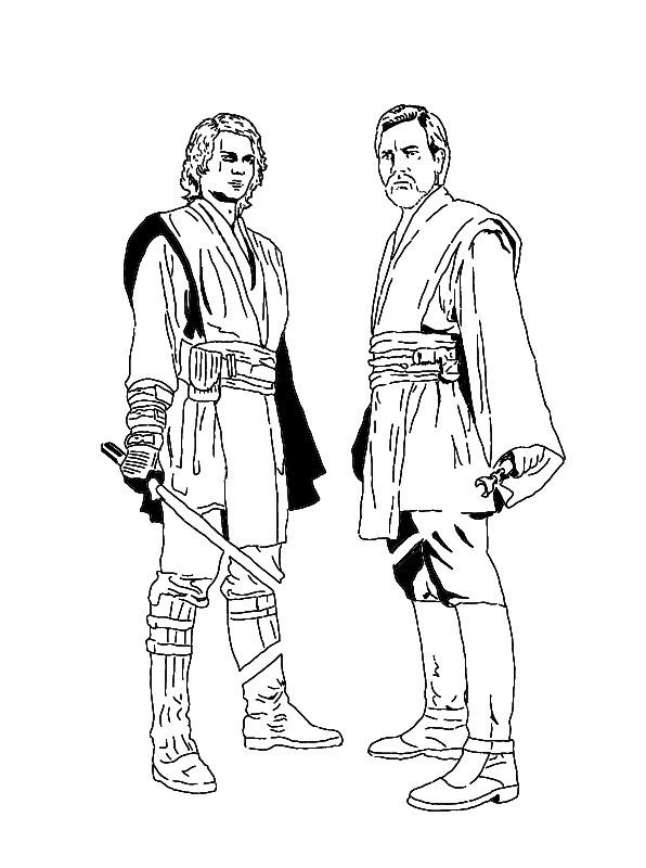 596x800 Obi Wan Kenobi Coloring Pages Lineart Star Wars