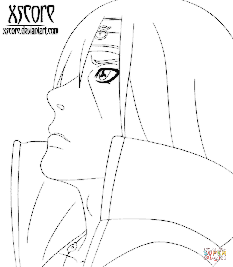 779x893 Uchiha Itachi Cartoon Coloring Page