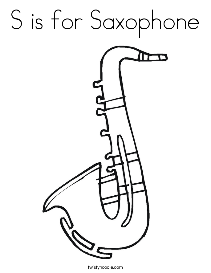 685x886 S Is For Saxophone Coloring Page