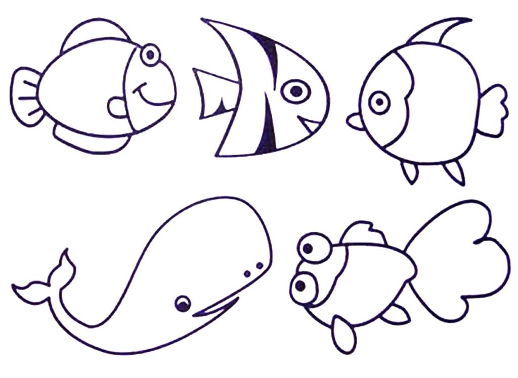 1024x748 Ocean Animals Coloring Pages Draw Ocean Animals Kids Coloring