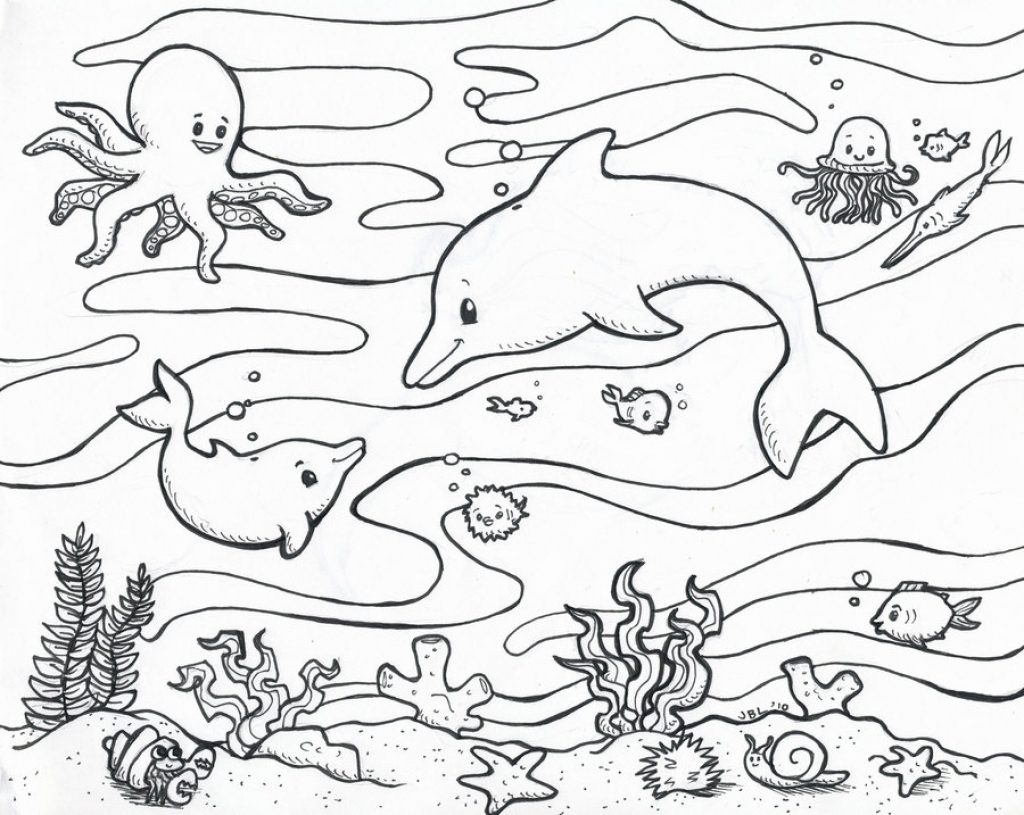 1024x815 Ocean Habitat Coloring Pages Look Real Free Printable Animals Book