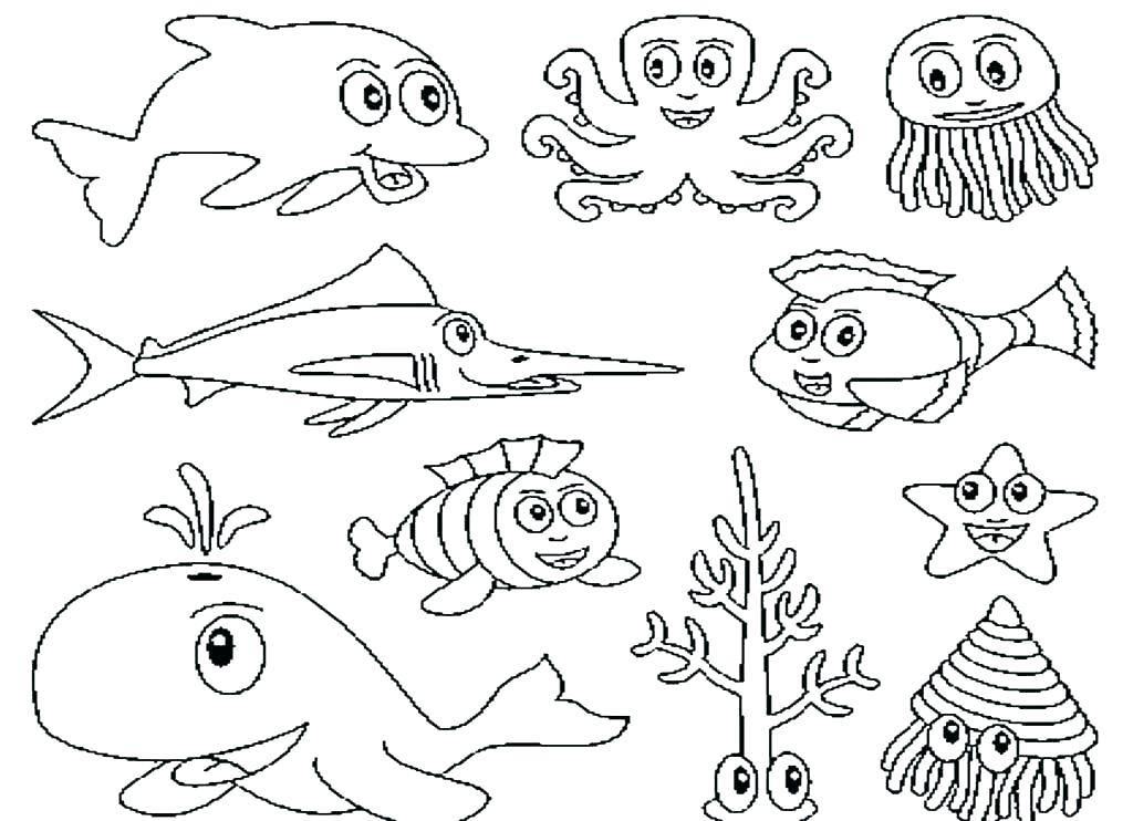 1024x742 Printable Ocean Pictures Ocean Life Coloring Pages Best Sea