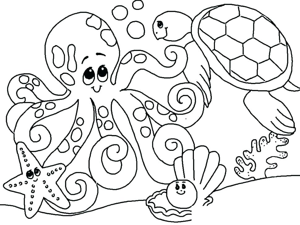 970x728 Ocean Coloring Pages Ocean Color Pages For Preschool Ocean Animals