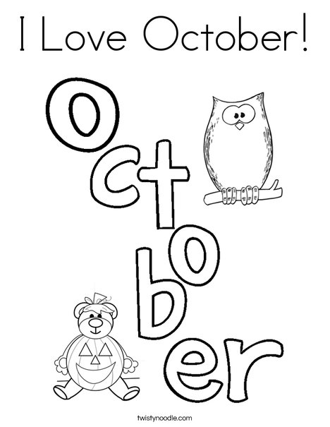 468x605 I Love October Coloring Page