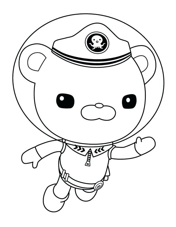 600x775 Coloring Pages Octonauts Captain Barnacles Swim In The Coloring