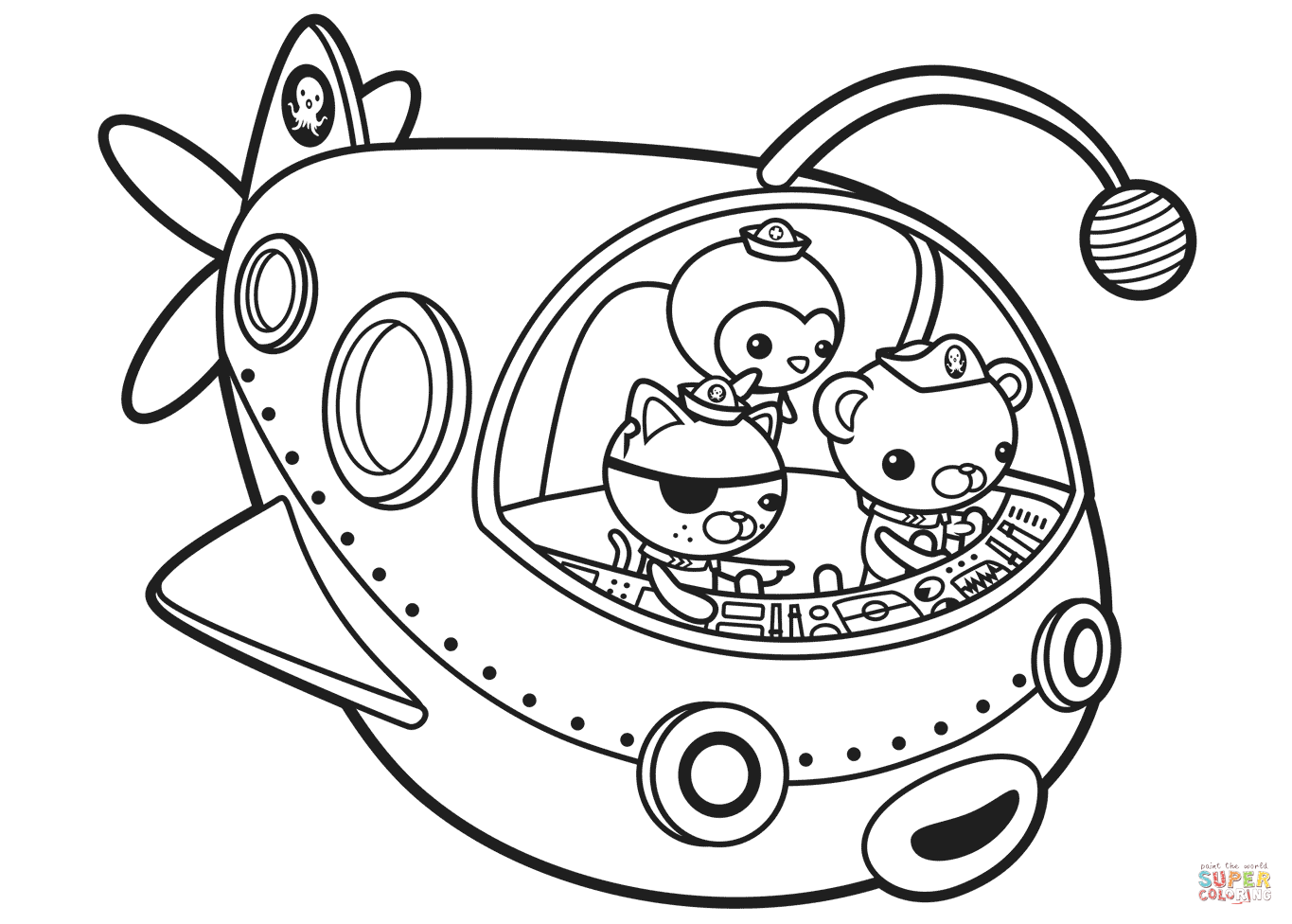 1365x976 Octonauts Coloring Pages In Spaceship Free Prntable Cartoons Tweak