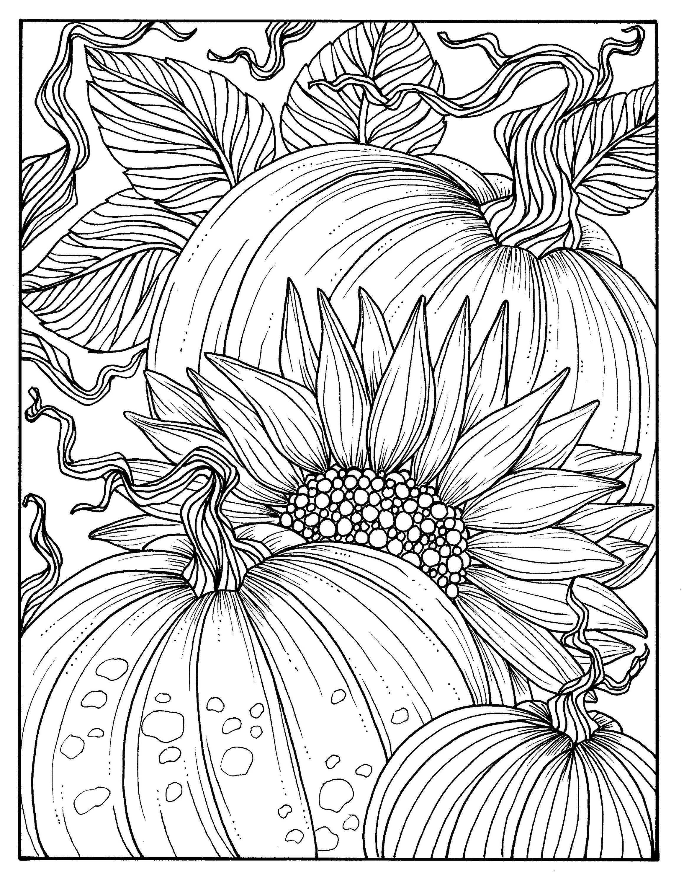 2318x3000 Pages Fabulous Fall Digital Downloads To Color Punpkins
