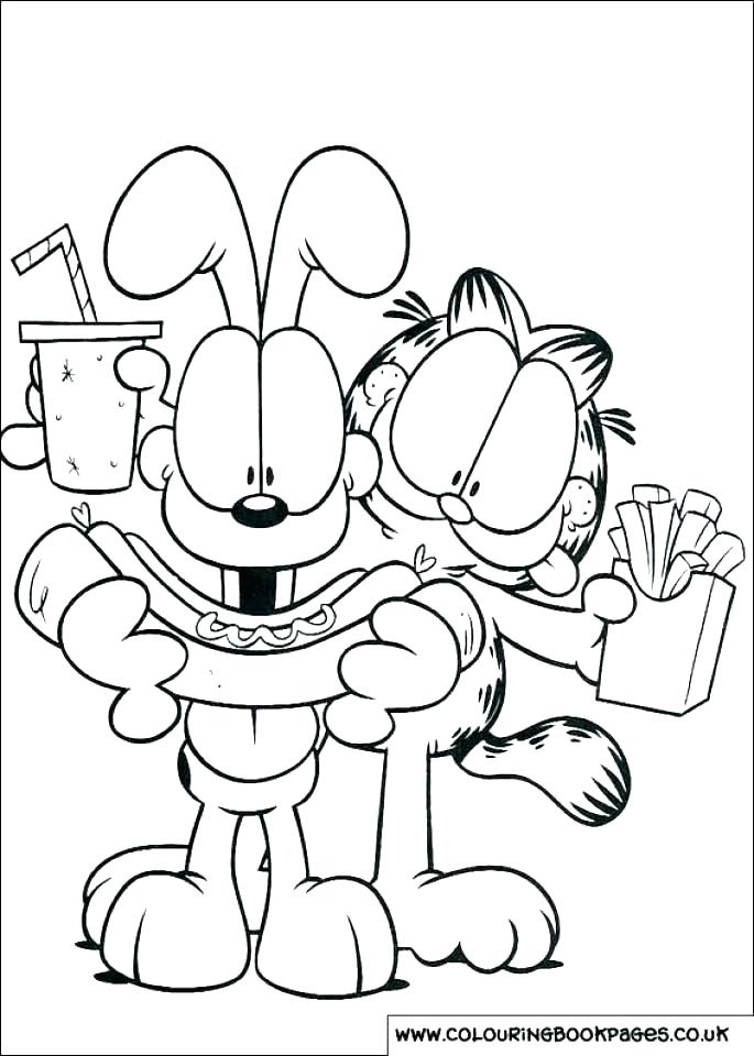 685x960 Garfield And Odie Coloring Pages Professional