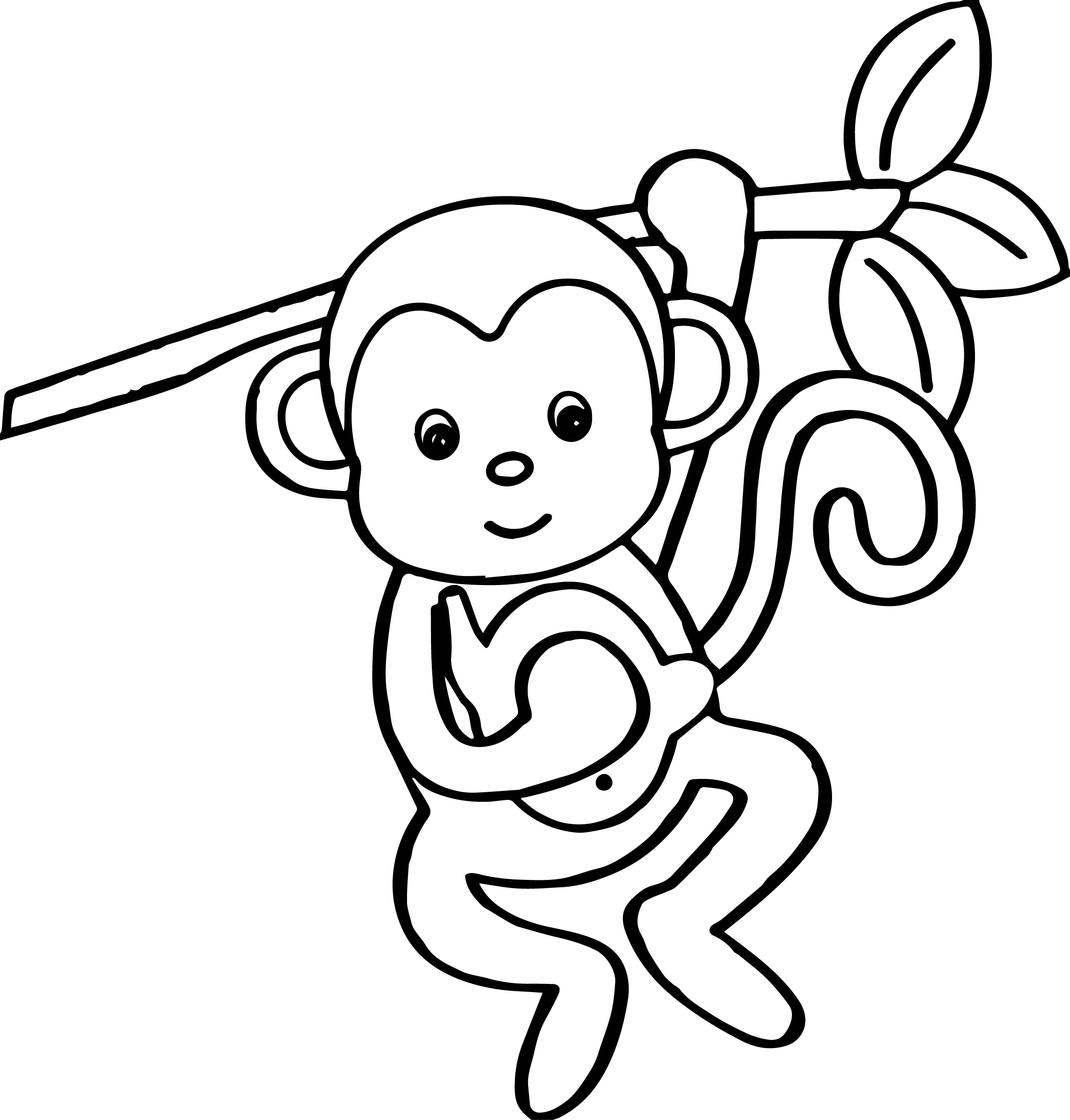 2500x2617 Monkey Coloring Pages To Print