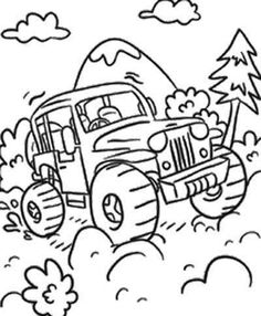 236x286 Car Monster Truck Off Road Coloring Page