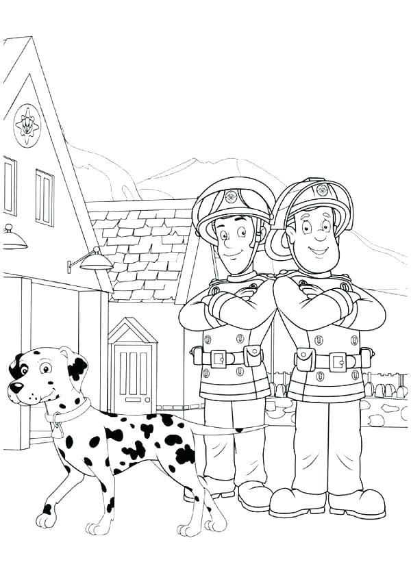 600x840 Fire Department Coloring Pages Engine Fire Station Coloring