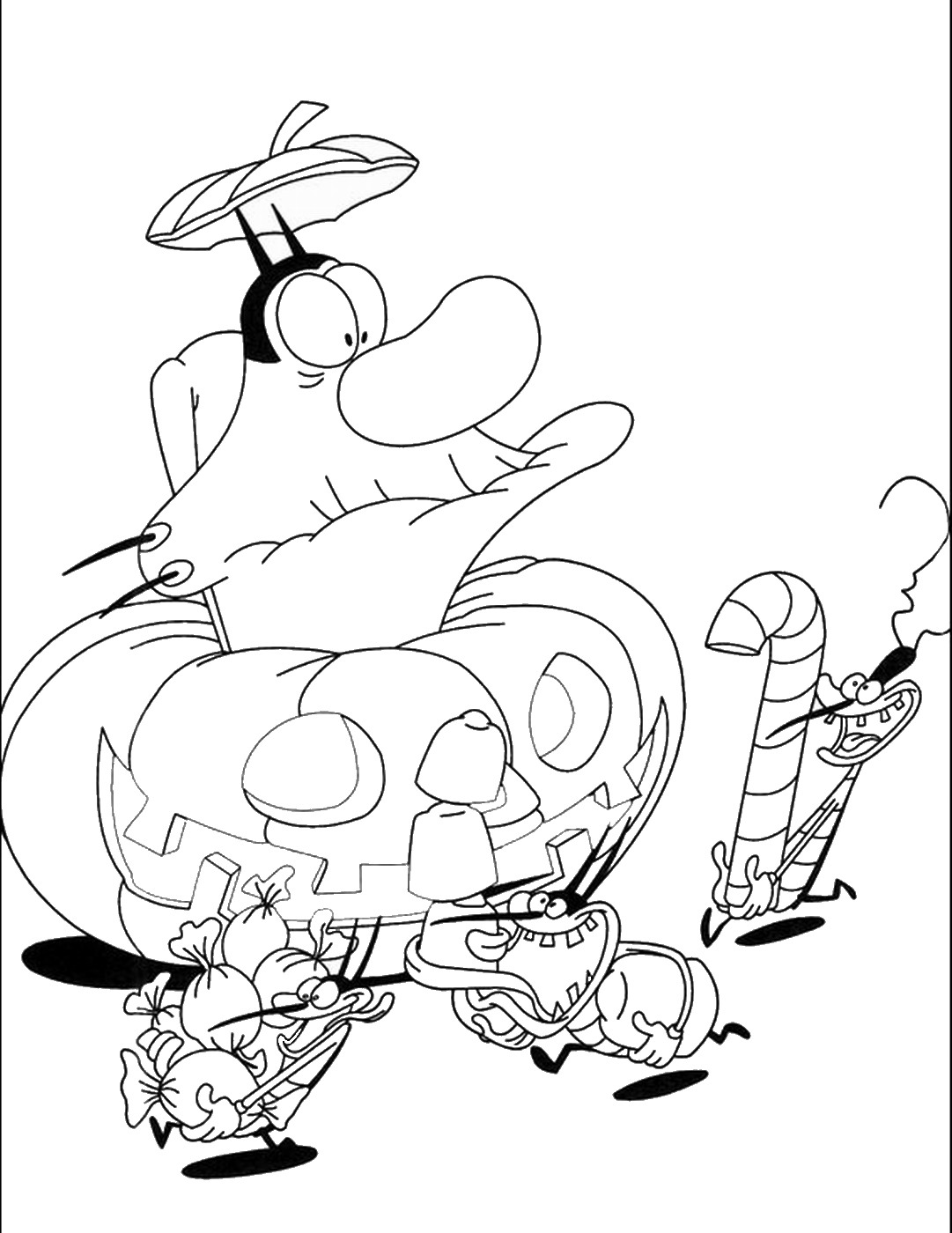 1081x1400 Oggy And The Cockroaches Coloring Pages