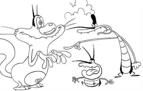 600x382 The Cockroaches From Oggy And The Cockroaches Coloring Pages