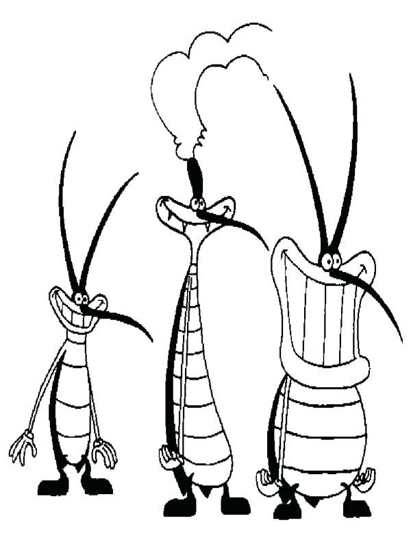 600x788 Oggy And The Cockroaches Coloring