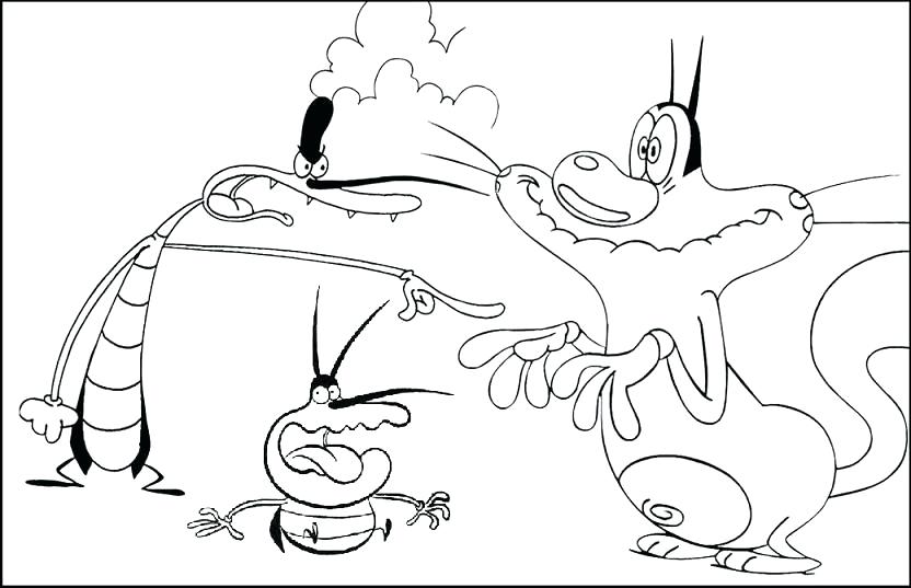 832x537 Oggy Cockroaches Coloring Pages And The Three Page Cockroach