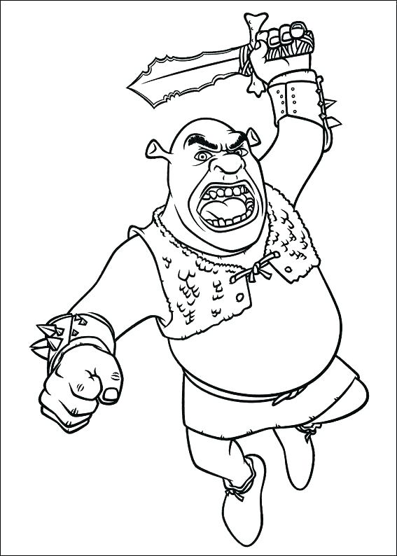 567x794 Shrek Coloring Page The Green Ogre Is An Adorable Character