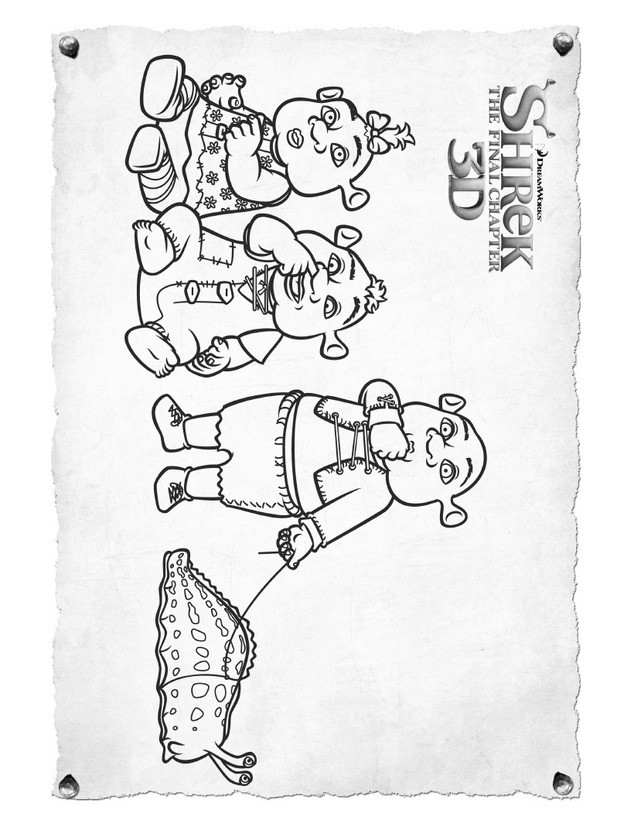634x820 Shrek Ogre Babies Coloring Pages