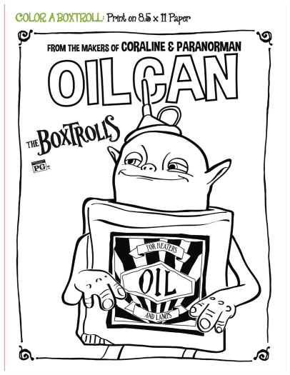 406x525 Free Printable Boxtrolls Oil Can Coloring Page Printable