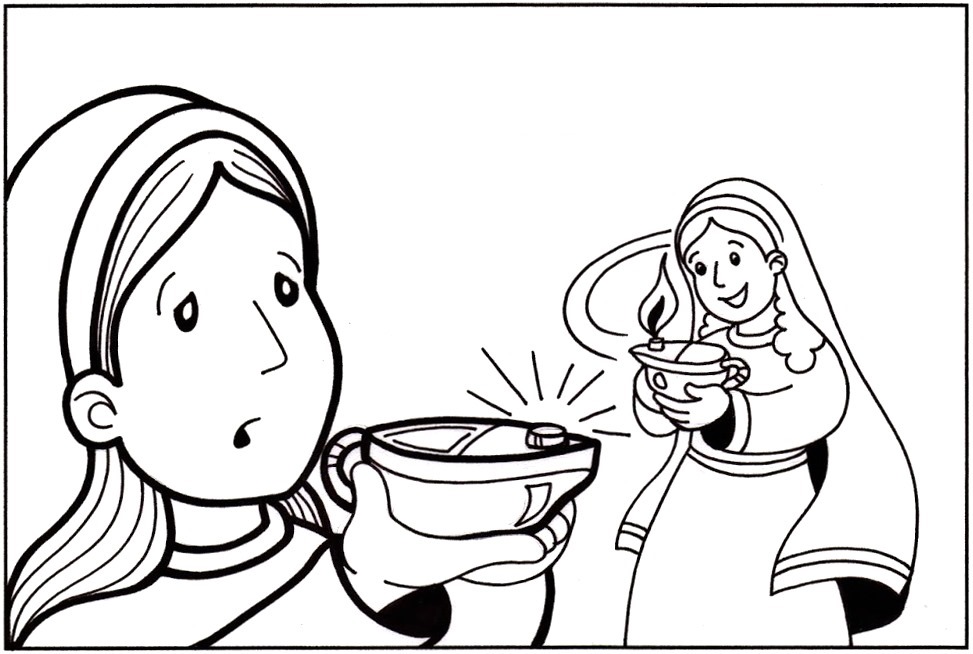 973x654 Ten Virgins Oil Lamp Clipart