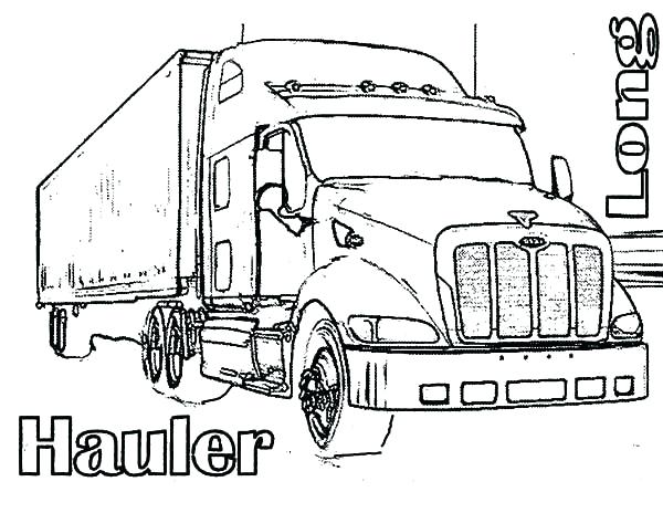 600x464 Semi Truck Coloring Pages