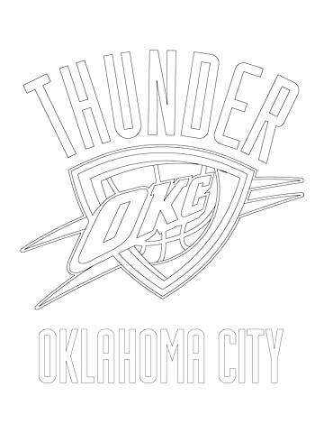 360x480 Oklahoma City Thunder Coloring Page
