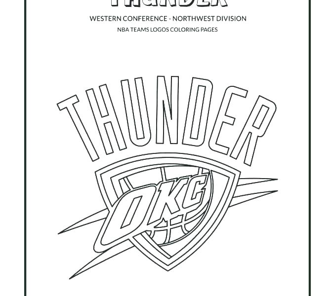 678x600 Oklahoma City Thunder Coloring Sheets Logos Pages Warriors Golden