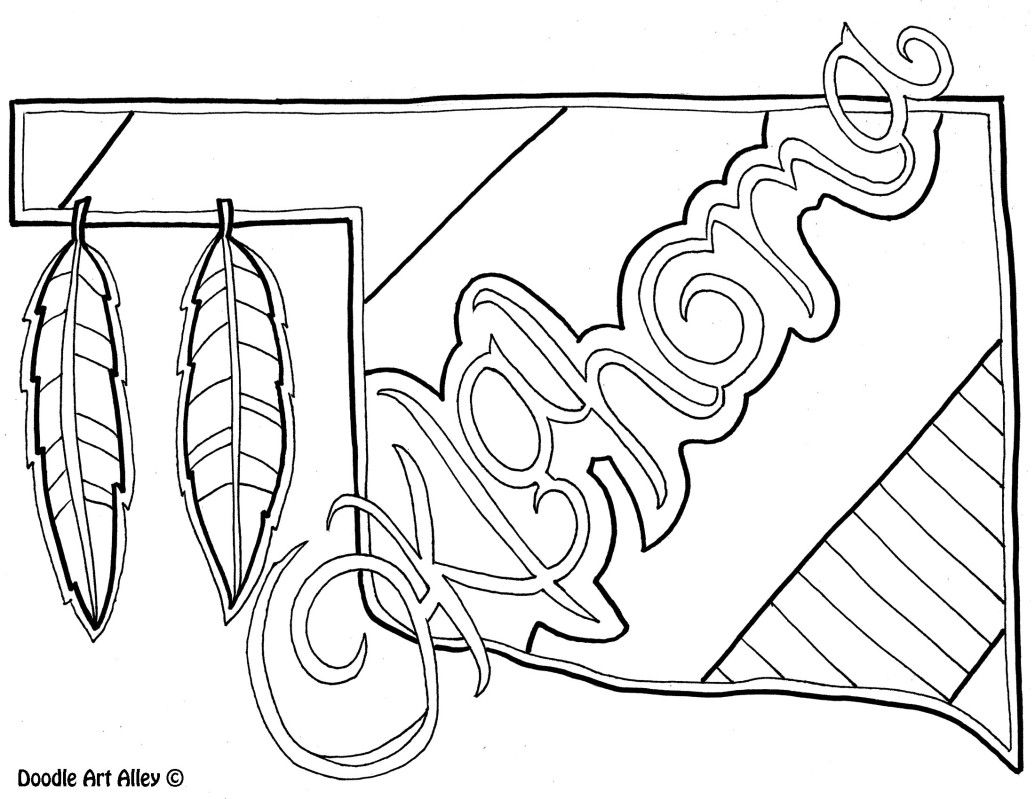 1035x799 Oklahoma Coloring Page
