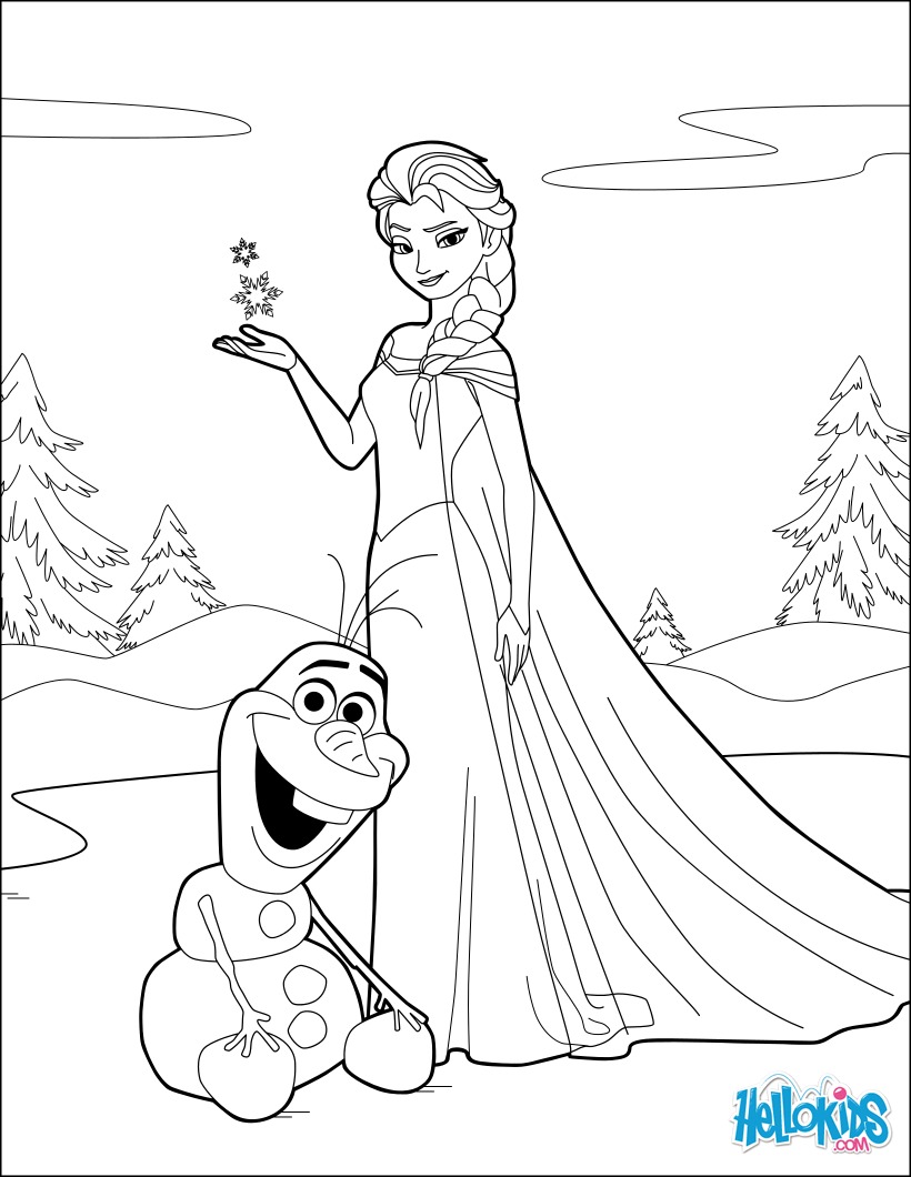 820x1060 Elsa Olaf Coloring Pages