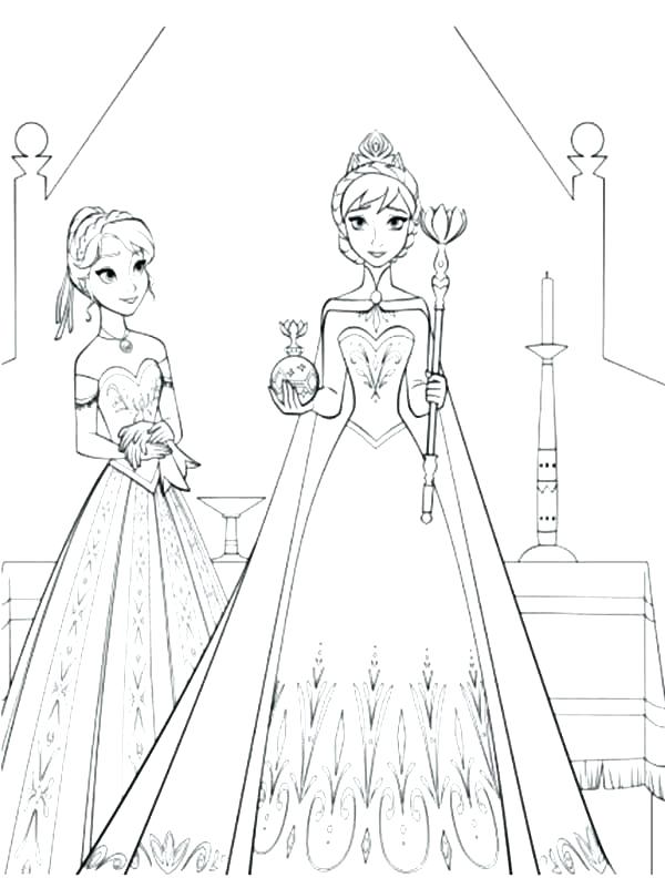 600x792 Frozen Anna And Elsa Coloring Pages