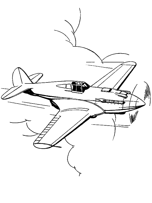 600x800 Mustang Us Fighter Airplane Coloring Page