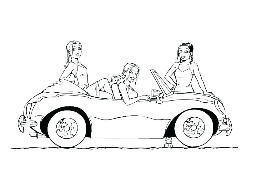819x580 Old Car Coloring Pages