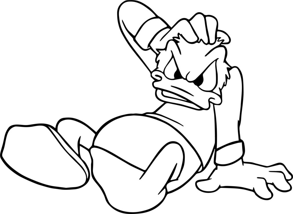 1024x748 Classic Cartoon Style Image Of Donald Duck Coloring Page Within