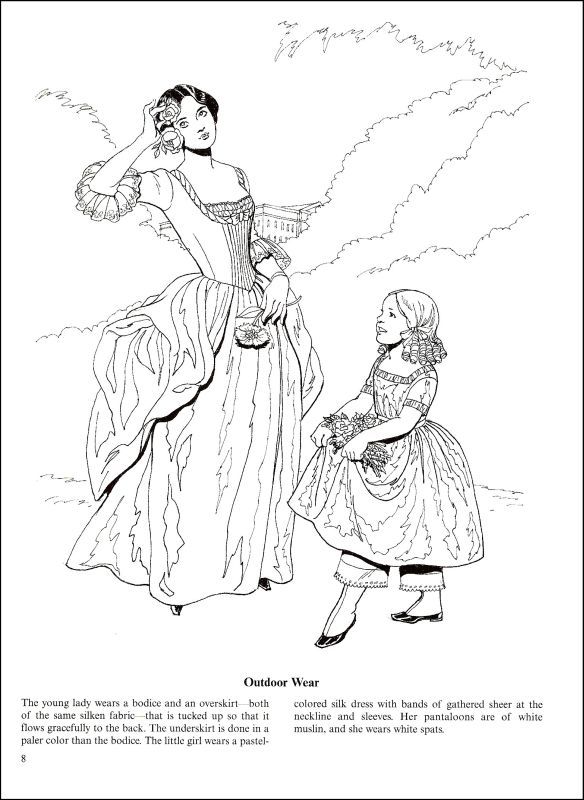 584x800 Fashions Of The Old South Coloring Book, Dover Publications Adult