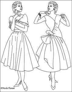 236x304 Vintage Fashion Style To Coloring Pages