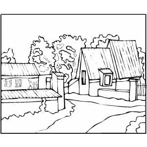 300x300 Old House Coloring Page