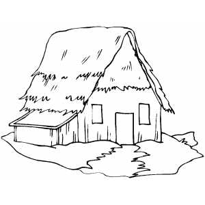 300x300 Old Straw Cottage Coloring Page