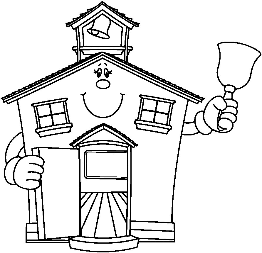 892x863 School House Coloring Pages