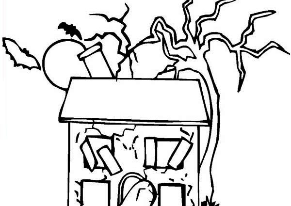 600x425 This Old House Coloring Page Haunted House Coloring Page Clipart