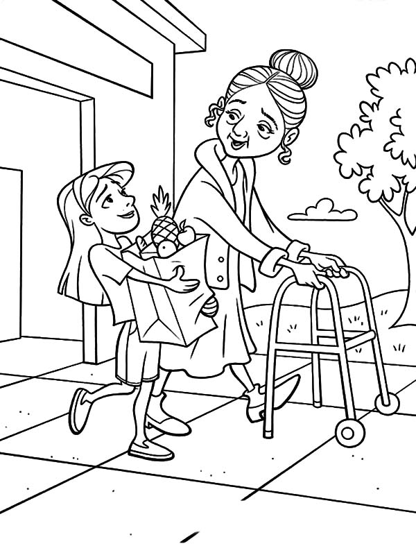 600x787 Pictures Old People Coloring Pages