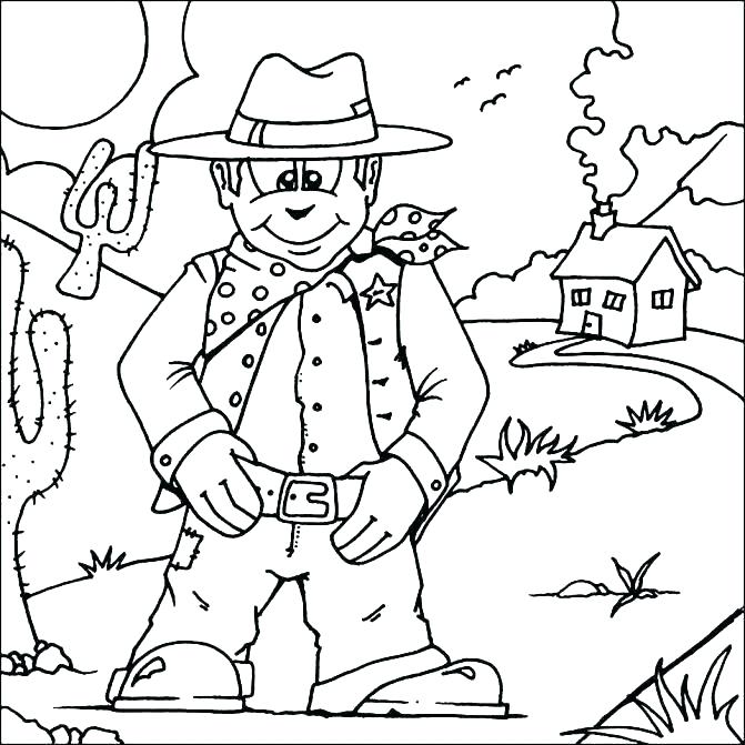 671x671 Western Coloring Pages