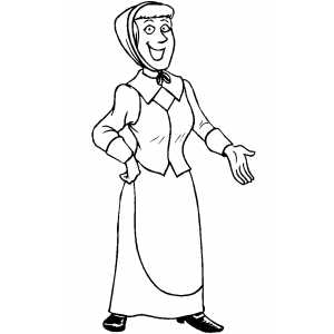 300x300 Piligrim Woman Coloring Page