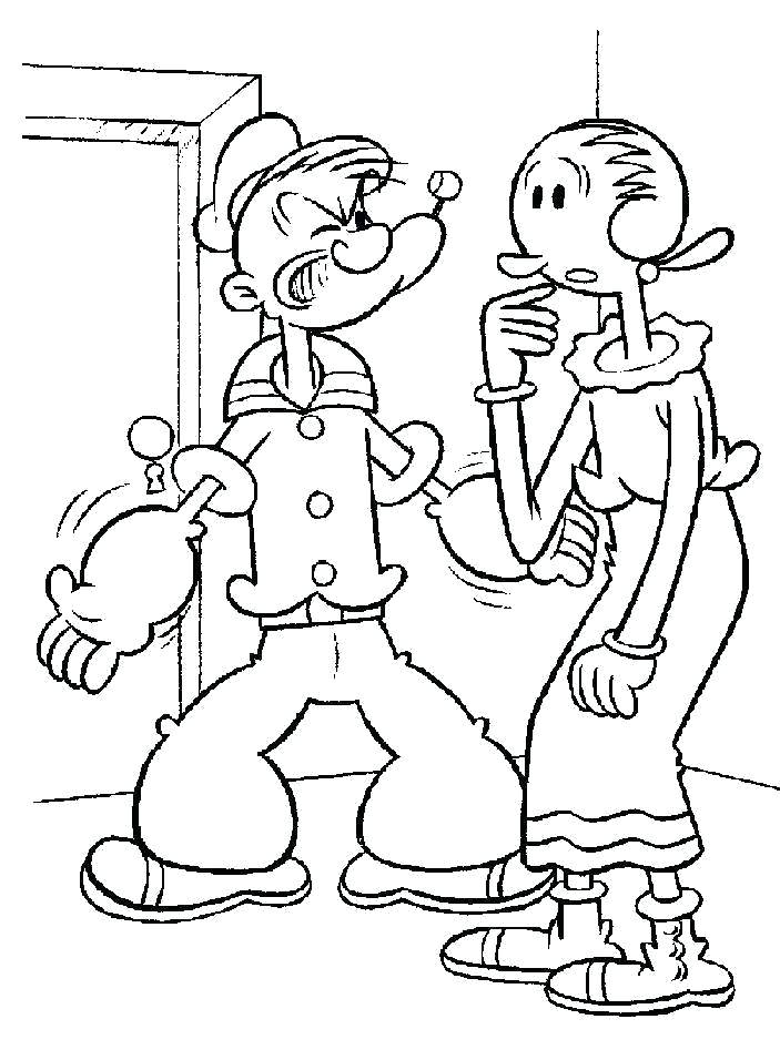 703x956 Popeye Coloring Pages Being Sweet To Olive Coloring Page Popeye