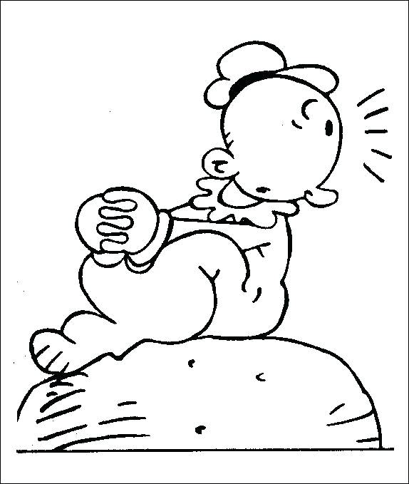 574x679 Popeye Coloring Pages Baby On A Stone Coloring Page Popeye