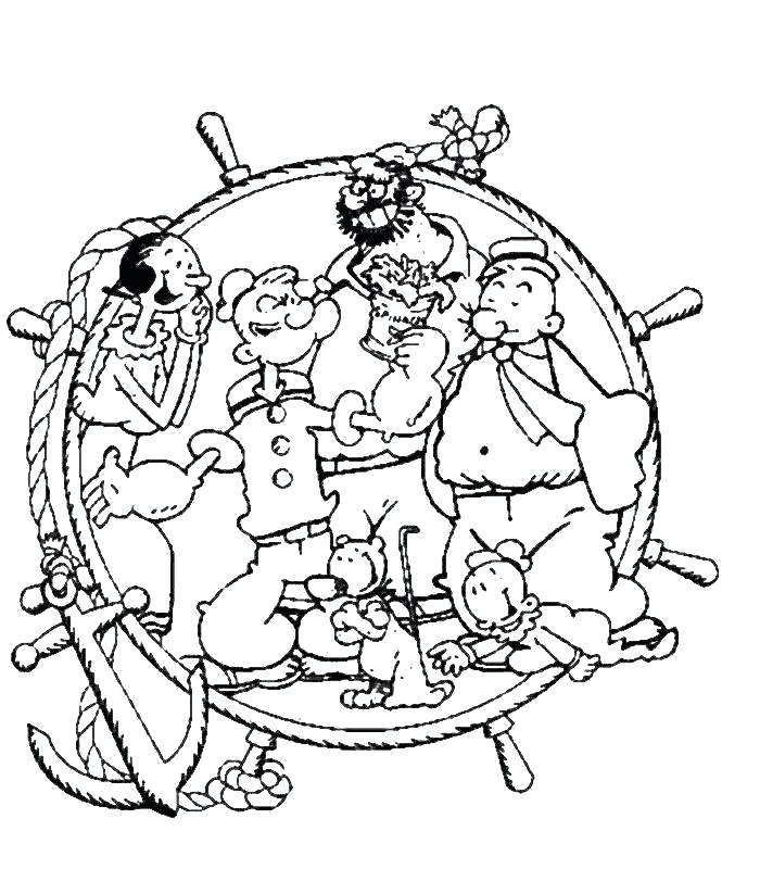700x800 Popeye Coloring Pages The Sailor Man Coloring Cartoons Olive