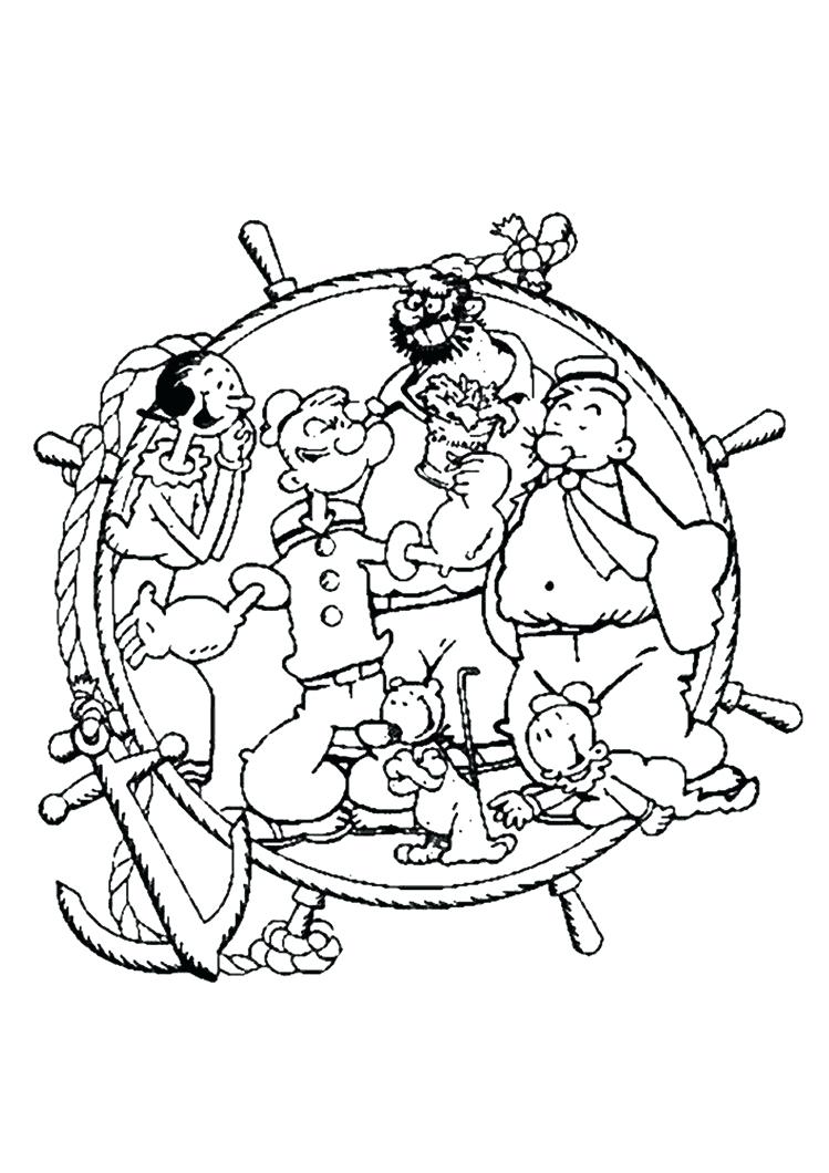 749x1060 Coloring Page Popeye Coloring Pages The Sailor Plays Guitar