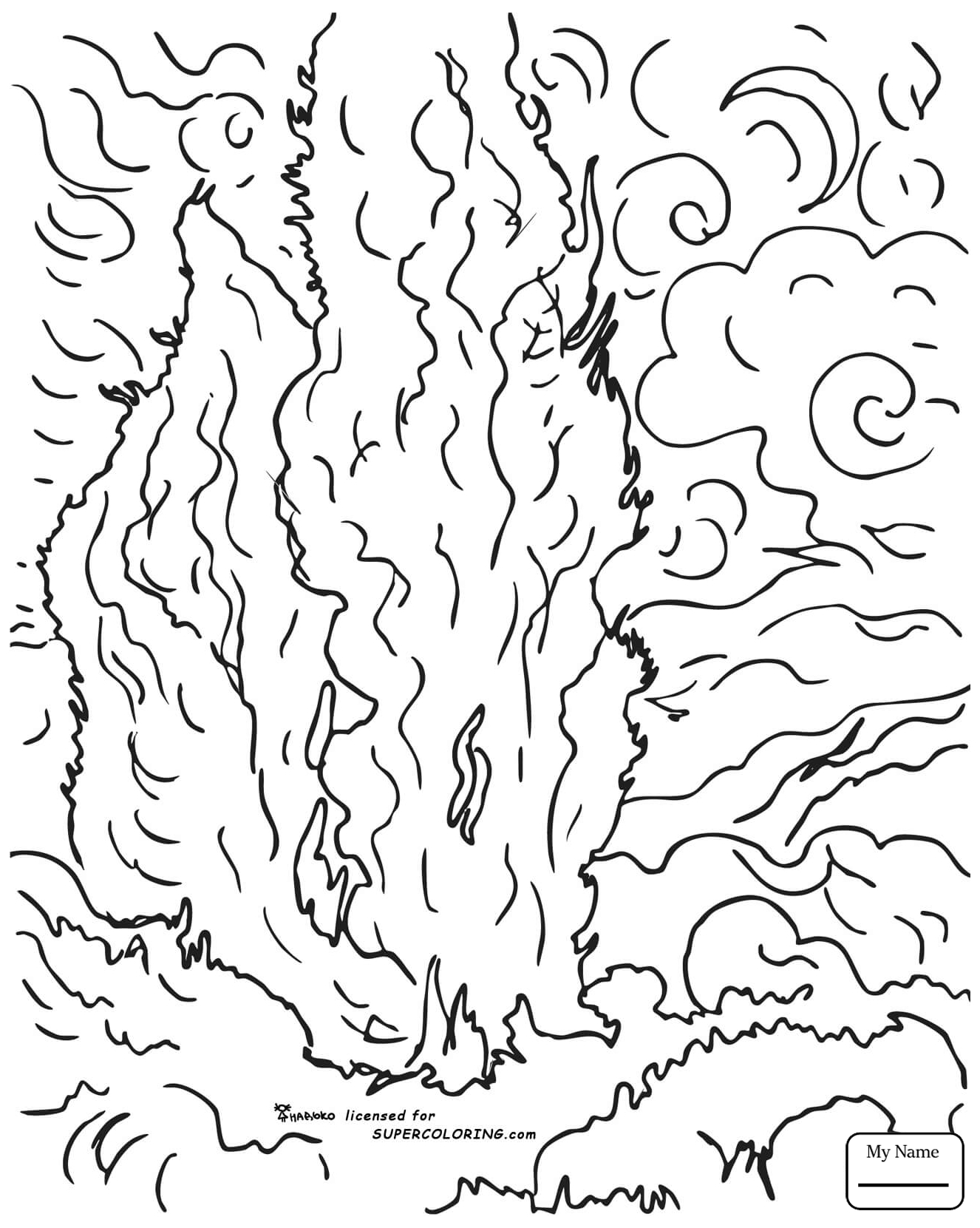 1326x1661 Marvelous Van Gogh Coloring Pages Icolor Masterpieces Olive Trees